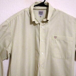 Cinch Shirt Mens Small Long Sleeve Button Cowboy Western Brown Yellow Circles